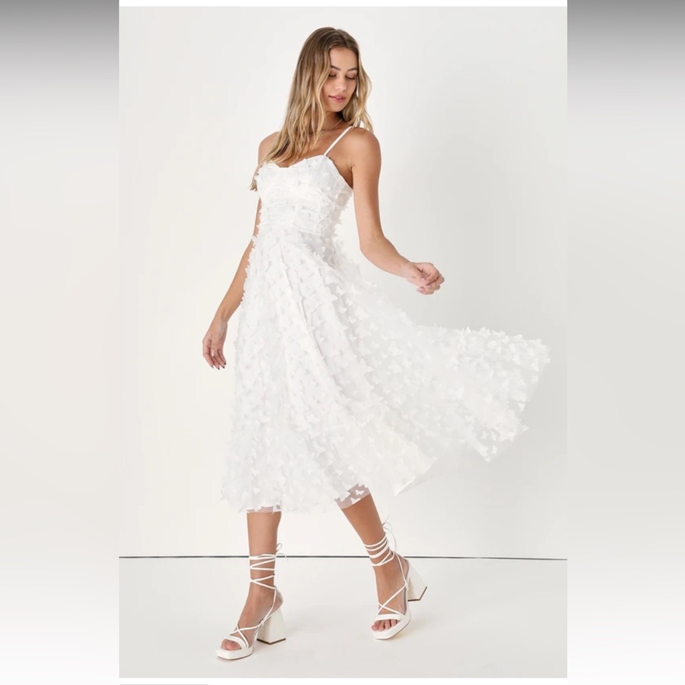 Lulu’s Time to Fly Butterfly Lace-Up Dress XL